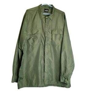 Levi's Silvertab Nylon Shirt Long Sleeve Camp Work Windbreaker Fishing Green‎ XL